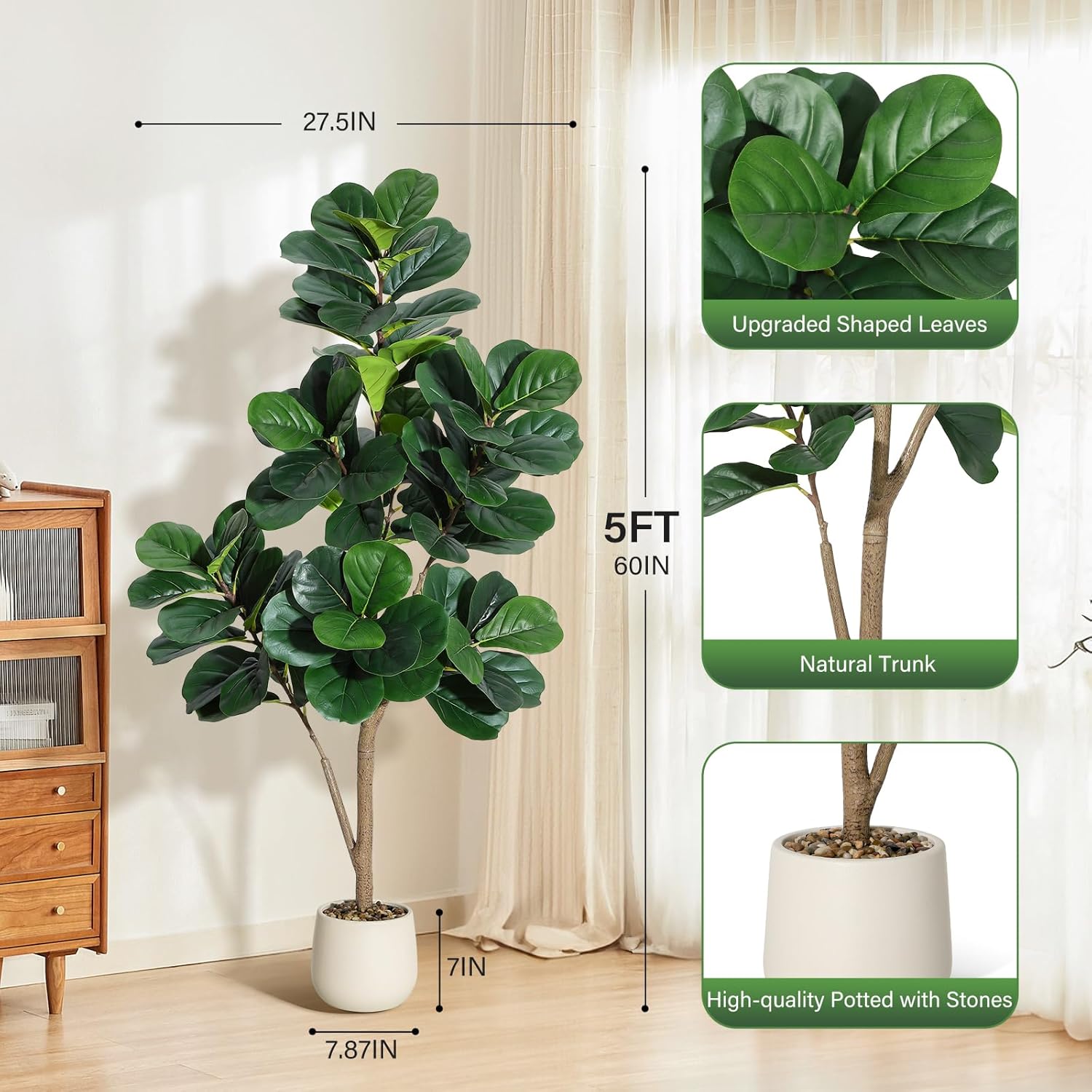 Künstlicher Geigenblatt-Feigen – Ficus Lyrata Tree Bewertung und Preis