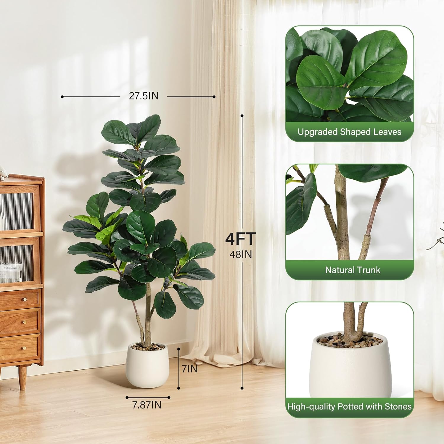 Künstlicher Geigenblatt-Feigen – Ficus Lyrata Tree Bewertung und Preis